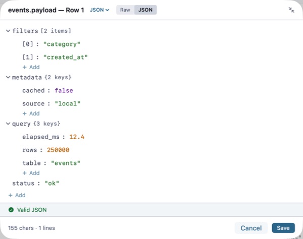 Koakuma Smart Edit Mode displaying JSON as an editable tree